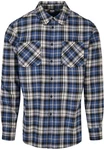 URBAN CLASSICS Langarmhemd Checked Roots Shirt Blau/Hellblau