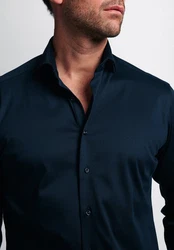 Eterna Langarmhemd Hemd Dunkelblau/Blau