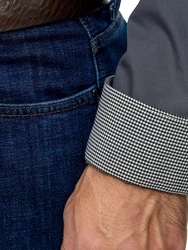 BARBONS Businesshemd Tailored-Fit Langarm Dunkelgrau/Dunkelblau/Grau