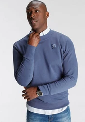DELMAO Sweatshirt Regular Fit Basic-Stil Blau/Grau/Hellblau/Dunkelblau