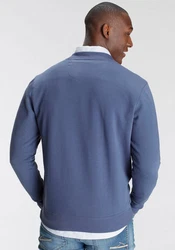 DELMAO Sweatshirt Regular Fit Basic-Stil Blau/Grau/Hellblau/Dunkelblau