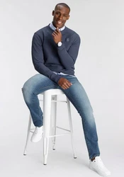 DELMAO Sweatshirt Regular Fit Basic-Stil Blau/Grau/Hellblau/Dunkelblau