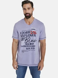Jan Vanderstorm T-Shirt NORDGER Lila/Dunkelblau/Beige/Blau