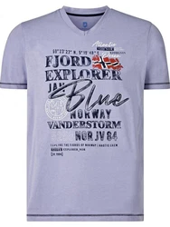 Jan Vanderstorm T-Shirt NORDGER Lila/Dunkelblau/Beige/Blau