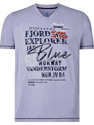 Jan Vanderstorm T-Shirt NORDGER Lila/Dunkelblau/Beige/Blau