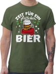 Shirtracer T-Shirt Zeit für ein festliches Bier Weihnachten Kleidung Dunkelgrün/Grün/Silber/Braun