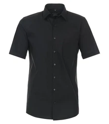 Redmond Kurzarmhemd Regular Fit Schwarz/Grau