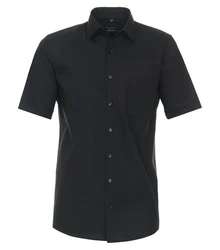 Redmond Kurzarmhemd Regular Fit Schwarz/Grau