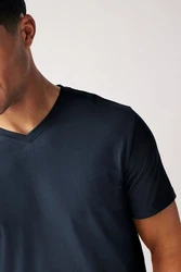 Next T-Shirt Essential V-Ausschnitt Dunkelblau/Blau