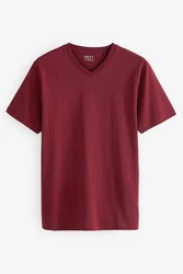 Next T-Shirt Essential V-Ausschnitt Dunkelrot/Bordeaux