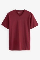 Next T-Shirt Essential V-Ausschnitt Dunkelrot/Bordeaux