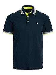 Jack & Jones Poloshirt JJEPAULOS POLO SS NOOS grau/neongrn/schwarz