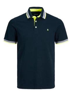 Jack & Jones Poloshirt JJEPAULOS POLO SS NOOS grau/neongrn/schwarz Jack & Jones Poloshirt JJEPAULOS POLO SS NOOS grau/neongrn/schwarz