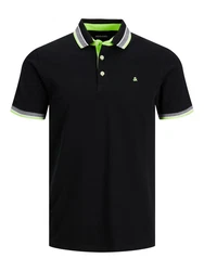 Jack & Jones Poloshirt JJEPAULOS POLO SS NOOS Schwarz (3613)