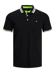 Jack & Jones Poloshirt JJEPAULOS POLO SS NOOS Schwarz (3613)