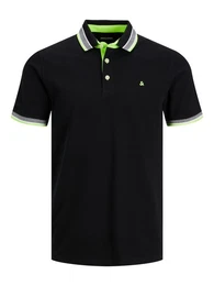 Poloshirt Polo Shirt JJEPAULOS Sommer Hemd Kragen Pique Cotton (1-tlg) 3613 in Schwarz-2