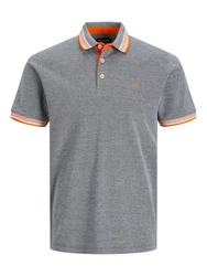Jack & Jones Poloshirt JJEPAULOS POLO SS NOOS Grau (3613)