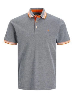 Jack & Jones Poloshirt JJEPAULOS POLO SS NOOS Grau (3613)