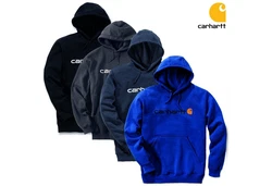 Carhartt Signature Logo Kapuzenpullover (100074) grau/carbon heather