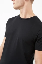 Next Slim Fit Rundhals-T-Shirt Schwarz/Dunkelgrau