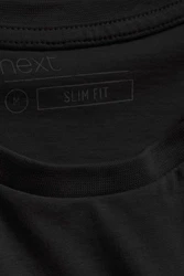 Next Slim Fit Rundhals-T-Shirt Schwarz/Dunkelgrau
