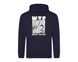 Youth Designz Kapuzenpullover Herren Hoodie WTF Wheres The Fish? Dunkelblau/Blau/Beige