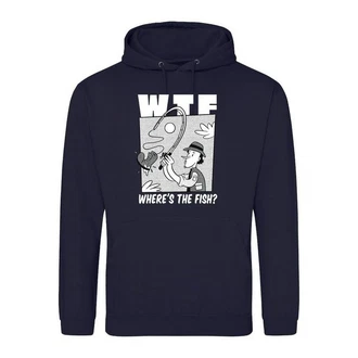 Youth Designz Kapuzenpullover Herren Hoodie WTF Wheres The Fish? Dunkelblau/Blau/Beige Youth Designz Kapuzenpullover Herren Hoodie WTF Wheres The Fish? Dunkelblau/Blau/Beige