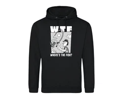 Youth Designz Kapuzenpullover Herren Hoodie WTF Wheres The Fish? Beige/Schwarz/Weiß/Hellblau