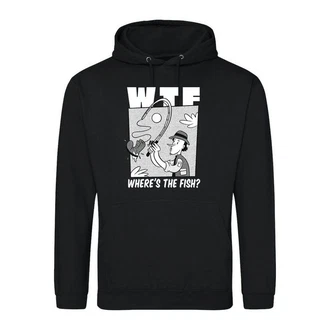 Youth Designz Kapuzenpullover Herren Hoodie WTF Wheres The Fish? Beige/Schwarz/Weiß/Hellblau