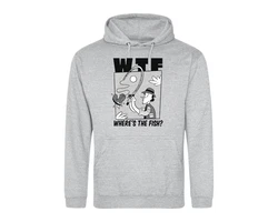 Youth Designz Kapuzenpullover Herren Hoodie WTF Wheres The Fish? Grau/Hellgrau/Weiß/Beige