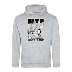 Youth Designz Kapuzenpullover Herren Hoodie WTF Wheres The Fish? Grau/Hellgrau/Weiß/Beige