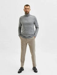 SELECTED HOMME Strickpullover Berg (1-tlg) Grau/Dunkelgrau/Hellgrau