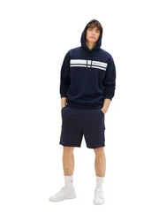 TOM TAILOR Denim Hoodie PRINTED Dunkelblau/Hellblau/Blau