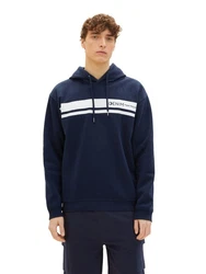 TOM TAILOR Denim Hoodie PRINTED Dunkelblau/Hellblau/Blau