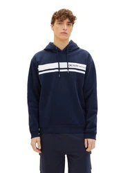 TOM TAILOR Denim Hoodie PRINTED Dunkelblau/Hellblau/Blau