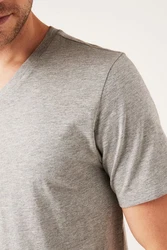 Next T-Shirt Essential V-Ausschnitt Grau/Hellgrau/Khaki