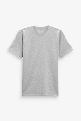 Next T-Shirt Essential V-Ausschnitt Grau/Hellgrau/Khaki