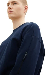 TOM TAILOR Denim Sweatshirt RELAXED CREW Blau/Dunkelblau/Hellblau