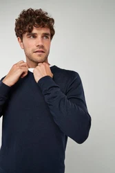 Next V-Ausschnitt Pullover Dunkelblau/Hellblau/Blau