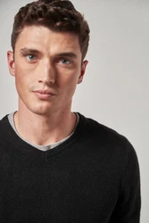 Next V-Ausschnitt Pullover Schwarz/Dunkelgrau/Grau