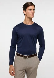 Eterna Langarmshirt Dunkelblau/Blau