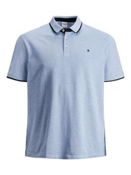Jack & Jones Poloshirt Fit Polo Shirt JJEPAULOS Sommer Hemd Pique (1-tlg) (3615) Hellblau (3615)