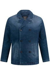 Funktionsjacke Caban Jacke Denim doppelreihige Knopfleiste