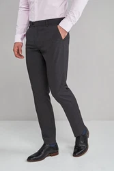 Next Slim Fit Hose ohne Bundfalte Dunkelgrau/Grau
