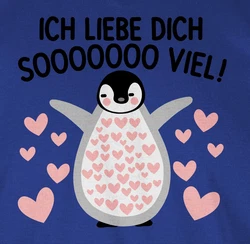 Shirtracer T-Shirt Ich liebe dich SOOOO viel Pinguin Blau/Braun