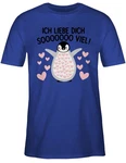 Shirtracer T-Shirt Ich liebe dich SOOOO viel Pinguin Blau/Braun