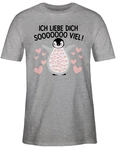 Shirtracer T-Shirt Ich liebe dich SOOOO viel Pinguin Grau/Creme/Braun