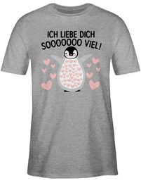 T-Shirt Ich liebe dich SOOOO viel Pinguin - Valentinstag so viel liebe Geschen Valentinstag Partner Liebe