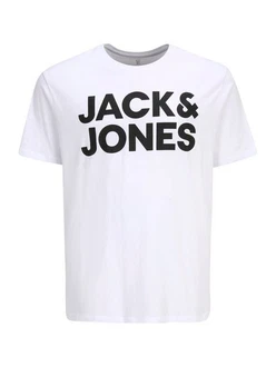 Jack & Jones T-Shirt JJECORP LOGO Schwarz/Hellblau/Weiß