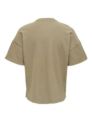 ONLY & SONS T-Shirt Weites Rundhals T-Shirt Kurzarm Basic Shirt ONSBERKELEY (4791) Beige